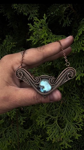 Looking back at past work while I finish some WIPs, kinda thinking this one deserves a revisit. #handmadejewelry #wirewrappedjewelry #jewelrytiktok #artistsoftiktok #moonstonejewelry