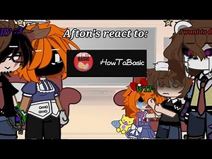 The Afton's react to HowToBasic || First reaction vid || ⚠️ Warning: wtf- ⚠️ || Gacha Club