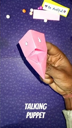 HOW TO MAKE A SUPERCOOL PAPER PUPPET | DIY PUPPET MOUTH | #shorts #youtubeshorts #puppet #origami