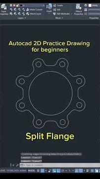 Autocad 2D Practice Drawing Tutorial for Beginners "Split Flange"