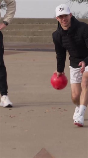 STRIKE! 🎳 #dudeperfect #trickshot #bowling