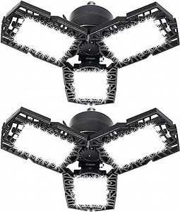 LED Garage Lights 50W - 5000 Lumen 6500K Daylight, Three Leaf Led Garage Ceiling Lighting -2 Pack