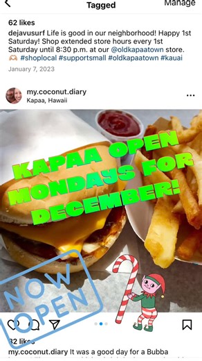 Bubba's Burgers Of Hawaii on Instagram: "Kapaa is now open Mondays! #cheeseburger #kauai #poipu #kapaa #lunch #kauaifood"