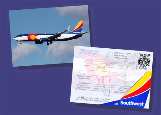 Southwest Airlines 737-800 Set of 25 Airplane Trading Cards - 2.5"x 3.5" - Airplane Collector Card - "colorado One" - Etsy