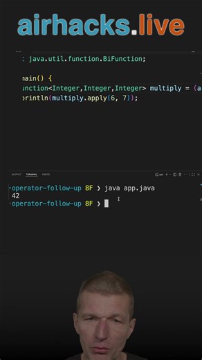 Streamlining BiFunction with BinaryOperator #java #shorts #coding #airhacks