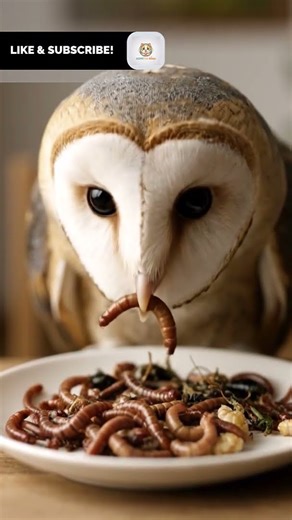 You Won't Believe How He Eats! 🦉 Satisfying Sounds #asmr #animals #funny