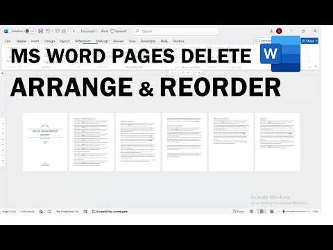 How To Arrange Reorder & Delete Pages in MS Word 😍 Step by Step Guide