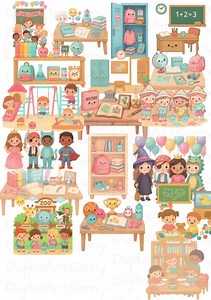 Back to School Clipart Bundle: 35 Classroom Illustrations (digital Download) - Etsy Canada