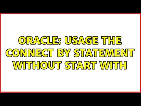 Oracle: Usage the CONNECT BY statement without START WITH