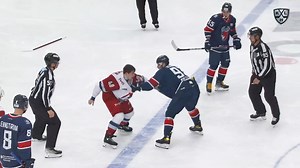 Andrei Belevich 🇧🇾 definitely didn't like that hit from Reid Boucher 🇺🇸. | KHL