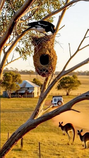 Magpie Building Her Nest at Sunset 🌅🐦 | Calm Australian Nature Short”