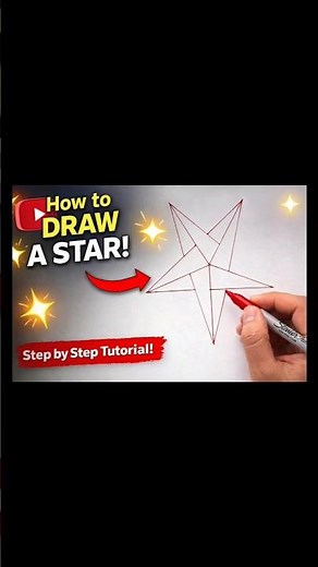 How to Draw a Perfect Star ✨ | Easy Geometric Drawing Step by Step #shorts #drawing #art