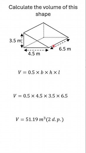 Volume of a triangular prism #maths #mathematics #geometry