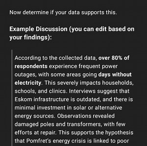 Now determine if your data supports this.Example Discussion (... | Filo