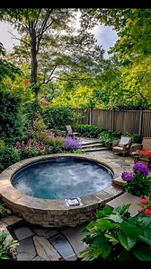 Piscina circular de piedra 🪨 | Piscinas Casa