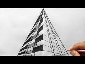 How to Draw using 3-Point Perspective: Draw a Building Step by Steps