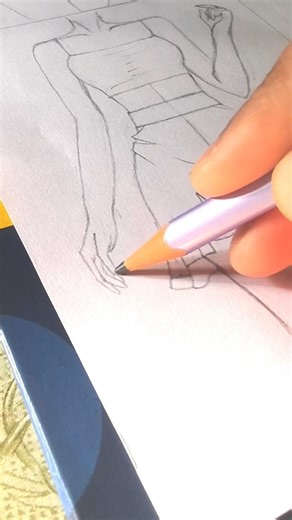 Easy Girl Outfit Drawing l Aesthetic Girl Drawing l How to Draw Girl Dress Easy#shorts#dressdrawing