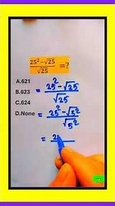 Simplify:25^2-√25/√25=? exponent square root explanation algebra math equation#shortvideo#junaidmc