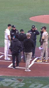 The two Rogers twins exchanged lineup cards before Monday's game. Bigger than baseball 🖤🧡 | KNBR
