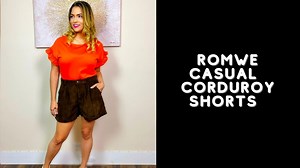 Watch Romwe Casual Corduroy Shorts on Amazon Live