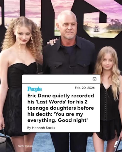 Eric Dane's last words were for his girls 🕊️ In the actor's final, posthumously released interview on Netflix's "Famous Last Words," he ended by sharing a message for his daughters: "I hope I've demonstrated that you can face anything. You can face the end of your days. You can face hell with dignity. Fight girls, and hold your heads high ... Billie and Georgia, you are my heart. You are my everything. Good night. I love you." | Yahoo Entertainment