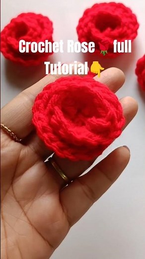 let's crochet mini rose 🌹#crochetrose#crochettutorial