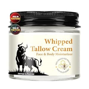 Beef Tallow for Skin - Tallow and Honey Balm for Face - 100% Grass-Fed Beef Tallow, Honey & Beeswax, Deep Hydration for Dry & Aging Skin, Natural Barrier, Nourishing Moisturizer