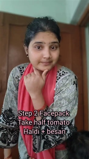 Easy tomato facial at home only at 2 step#facial#skincare #viral #ytshortsindia #viralvideo
