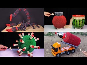 4 Most Amazing Matches Art Chain Reaction Domino Effect，The Best Match Stick Powered Experiment！
