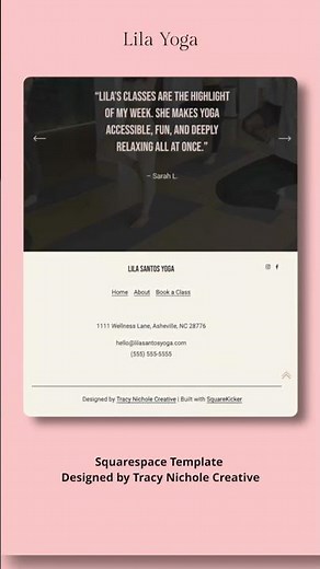 Lila Yoga Squarespace Template