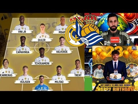 Real Madrid vs Real Sociedad fòmasyon probab lè Real, bonn fèt Raul Asensio. Carvajal, PSG pèdi?