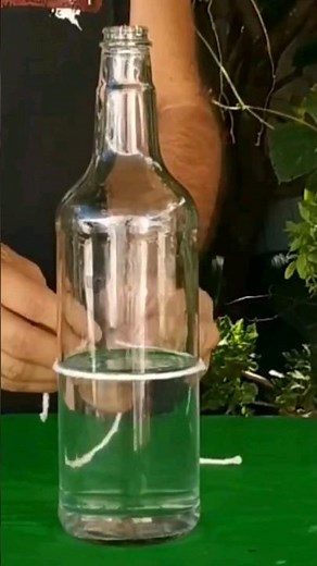 Glass bottle cut with string and acetone #diy