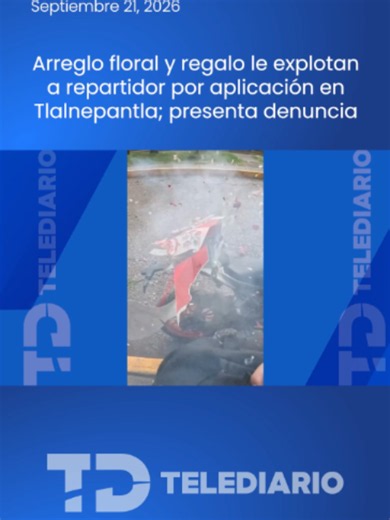 Repartidor recoge regalo y este le explota 📢 Un repartidor de comida y paquetes por aplicación denunció ante las autoridades del Estado de México que un arreglo de rosas acondicionado en una bolsa de regalo explotó mientras intentaba acomodarlo en su motocicleta. De acuerdo con el video, que compartió en redes sociales, los hechos se dieron en la zona de Tenayo, en el municipio de Tlalnepantla. #telediariomx #edomex #tlalnepantla #regalo #arreglofloral #repartidor #explosion #regaloexplosivo