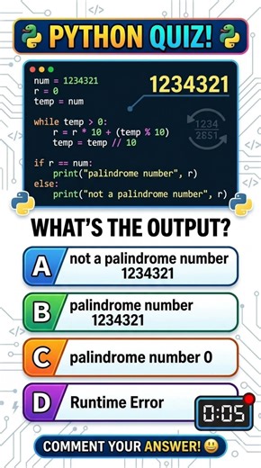 How to Check Palindromes in Python 🔄 #programming #codingquiz #programming #codingchallenge