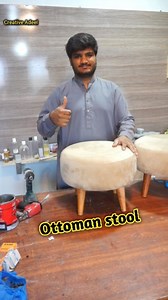 ottoman stool, round stool #creativeadeel #woodworking #diy #viral #trending #wood #trend #stool #ottoman #roundottoman | Creative Adeel