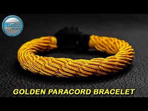 Golden Paracord Bracelet Micro cord Knot Tutorial DIY