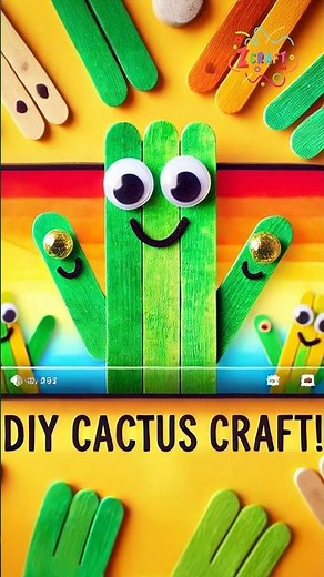 DIY Popsicle Stick Cactus | Easy & Fun Craft for Kids 🌵🎨 #diy #craft #craftyfun #kids