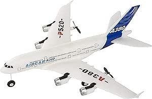 New A380 Airplane 2.4G 2Ch Fixed Wing Outdoor P520-A380 RC Plane Toys Two Batteries (Blue)
