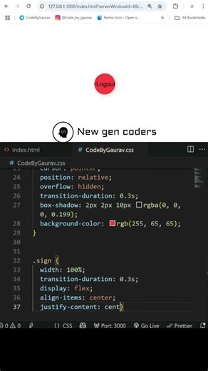 logout Button animation #coding #codeflow #webdesign #viral #python #frontendcourse #webdevelopment