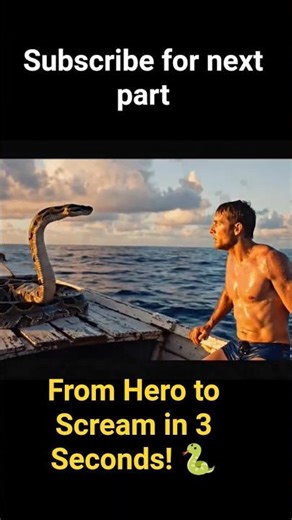 Man Jumps into Boat & Sees Python! 🐍😱 #WildlifeAdventure #ViralShorts #FunnyReaction #Boatadventure