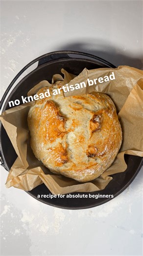 Andy McMaster on Instagram: "The ultimate NO KNEAD ARTISAN BREAD recipe for the absolute beginner 🥖 — this is the easiest quick rise bread recipe. no sourdough starter, no kneading or stretching and folding. it’s as easy as mixing 4 ingredients into a bowl, loosely shaping, and baking! it’s a same-day recipe and honestly it’s the easiest bread I’ve ever made. It’s from the recipetineats blog and I’ve made it 4x, each time it’s perfection 🤌🏼 INGREDIENTS: - 3 cups flour (br
