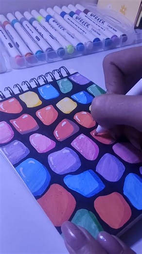 "Colourful Marker pattern ✨🌈 #shorts #viralvideo #markerart