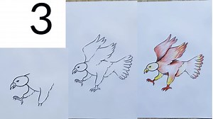 How to draw an eagle with number 3 | Easy eagle drawing | Priyanka creative guru