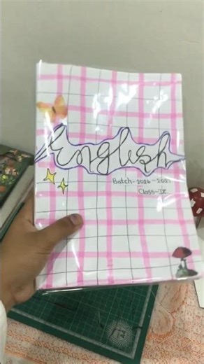 ✨cute english book cover design idea || front page design #diy#trending #viral#shortscraft #shorts