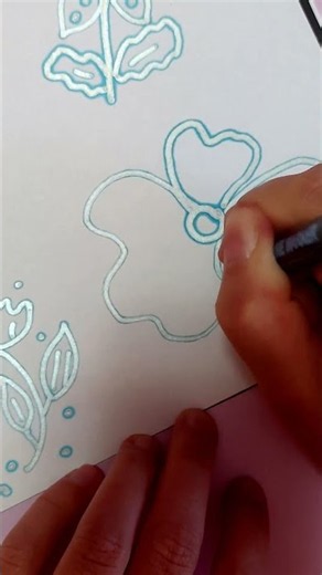 Drawing a Blue Line Flower with Markers - Easy Step by Step Art #art