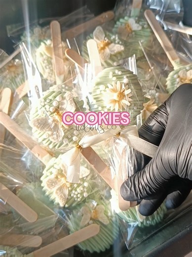 Delightful Mint Green Cookies with Butterflies and Flowers