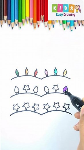 How to Draw Christmas Holiday Lights step by step Easy and Cute #drawing #christmas