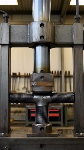 Hydraulic Press Crushing a Spring Compressor Steel Rod | ASMR