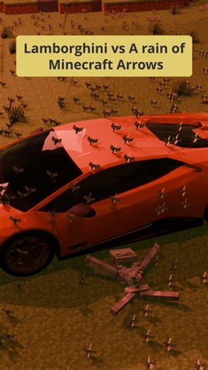 Lamborghini Vs Minecraft Arrows #minecraft #lamborghini