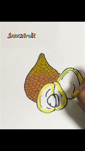 Coloring a Snackfruit Using Crayons for Kids 2 #art #fyp #shorts #drawing #coloring #painting #kids
